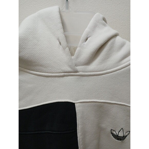 Adidas Original Asymmetrical Block Hooded Sweatshirt White/Black Womens Small - Picture 9 of 16